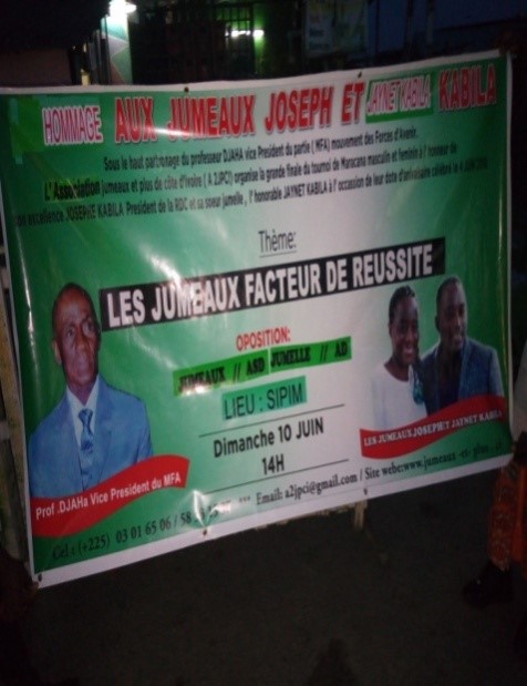 A2JPCI Association des Jumeaux et plus de Côte d'Ivoire HOMMAGE AUX JUMEAUX JOSEPH ET JAYNET KABILA DE LA RDC