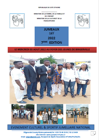 A2JPCI Association des Jumeaux et plus de Côte d'Ivoire JUMEAUX DAY 7e EDITION 